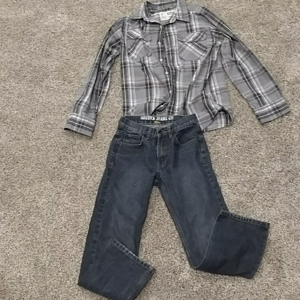 Nautica jeans and an urban pipeline shirt